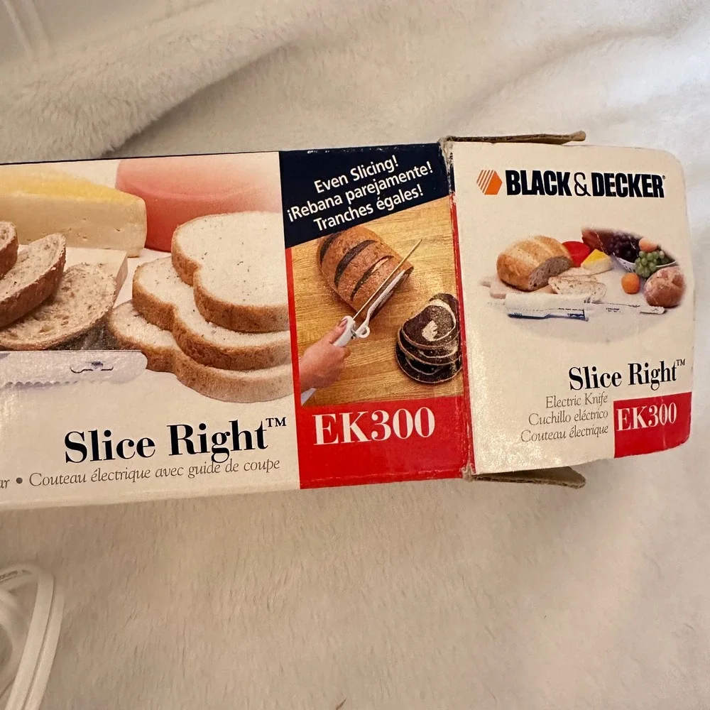 Black & Decker Electric‎ Knife White Excellent Slice Right EK300 No Guide
